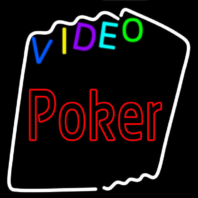 Multi Color Video Poker Neon Skilt