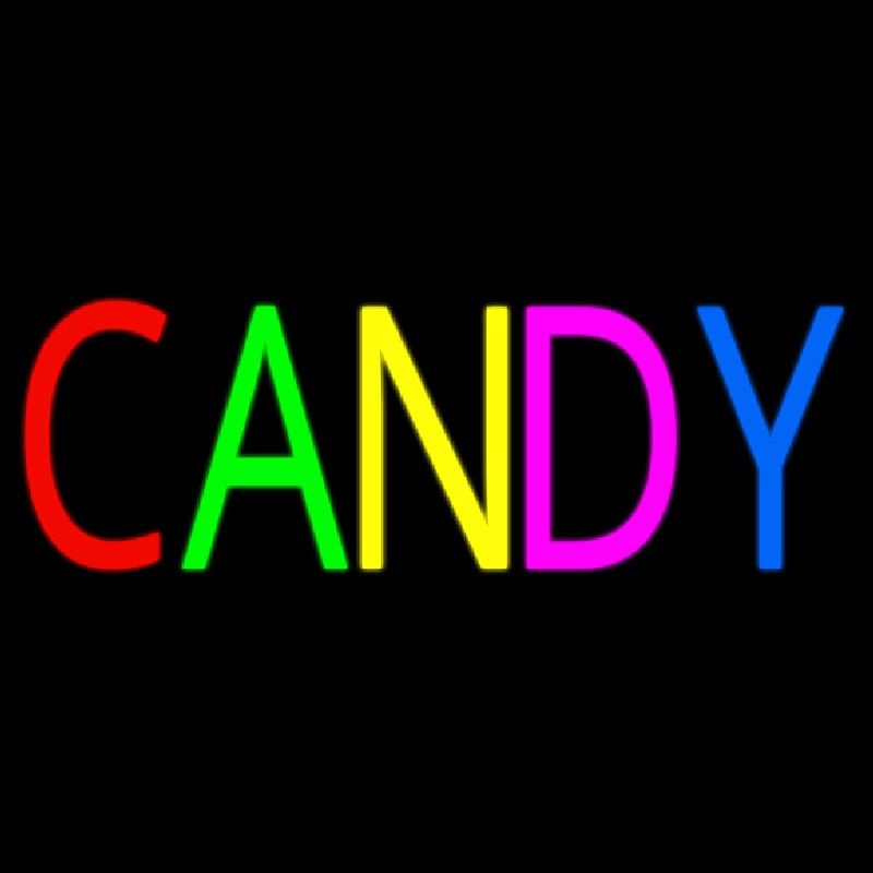 Multi Colored Block Candy Neon Skilt