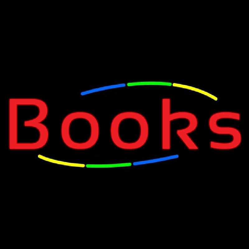 Multi Colored Books Neon Skilt