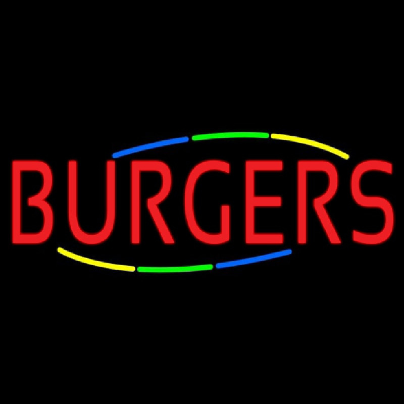 Multi Colored Burgers Neon Skilt