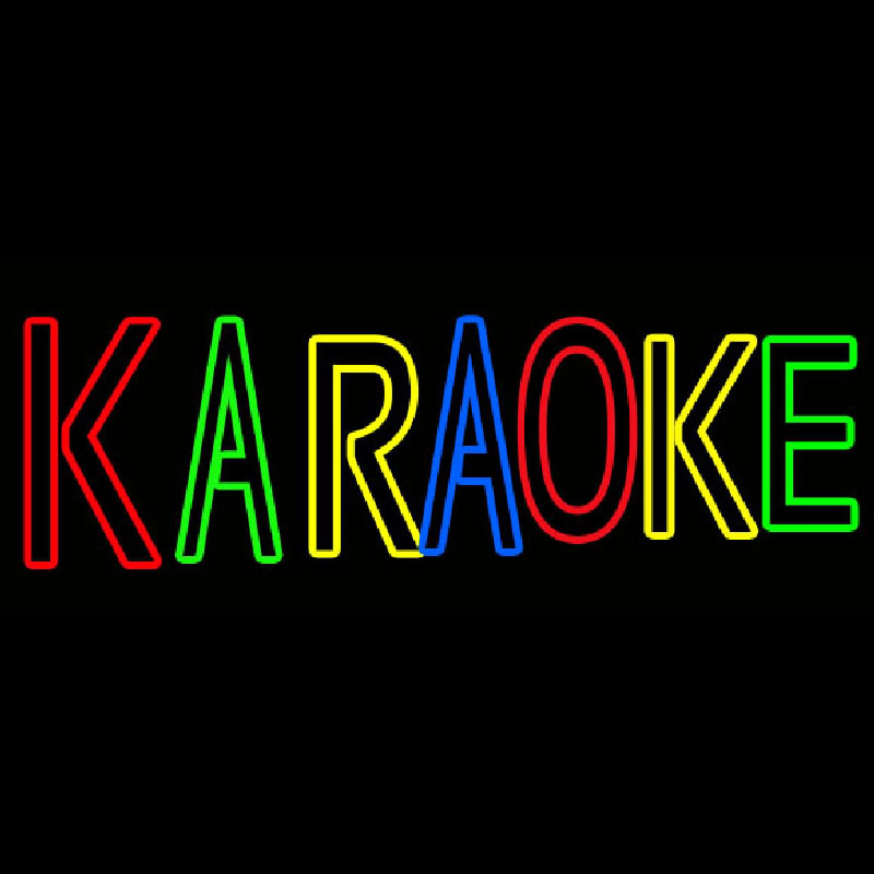 Multi Colored Karaoke Neon Skilt