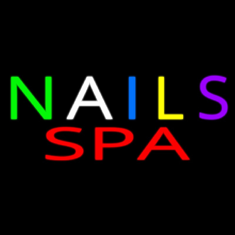 Multi Colored Nails Spa Neon Skilt