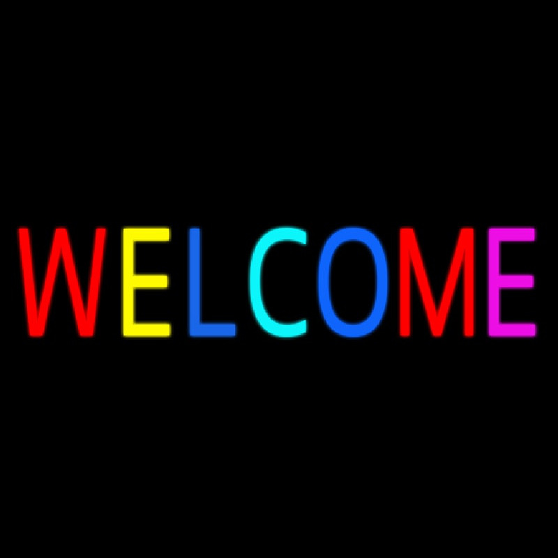 Multi Colored Welcome Bar Neon Skilt