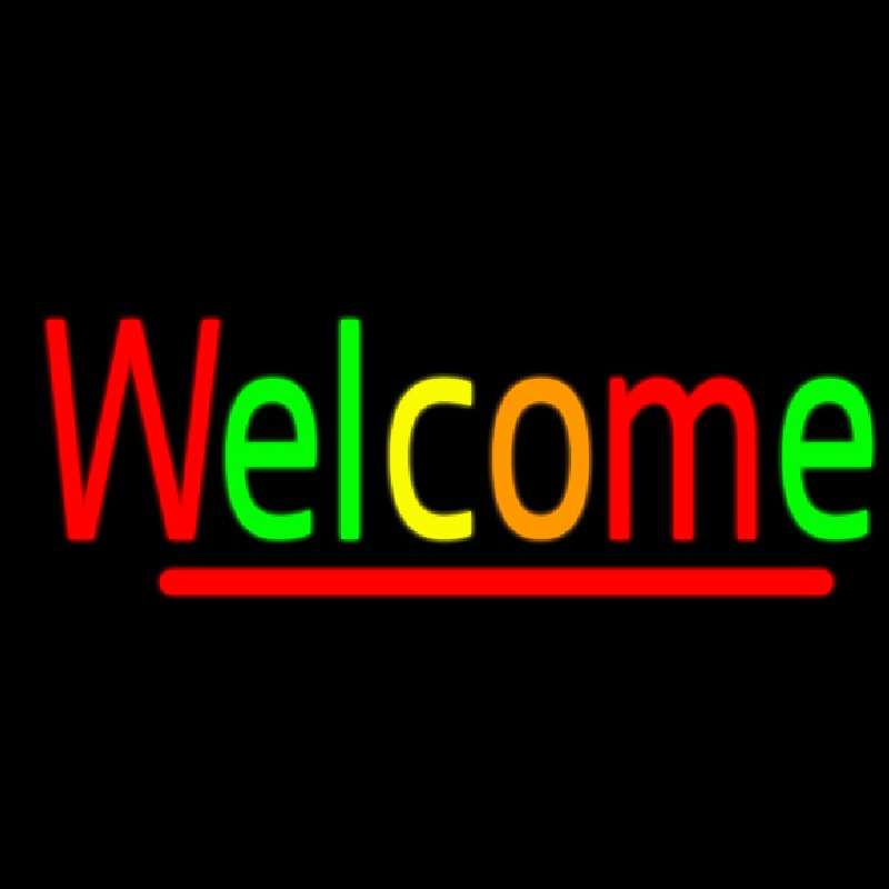 Multi Colored Welcome Neon Skilt