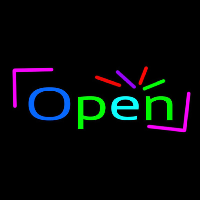 Multicolor Color Open Neon Skilt