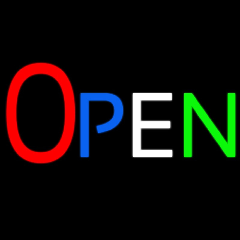 Multicolor Open 1 Neon Skilt