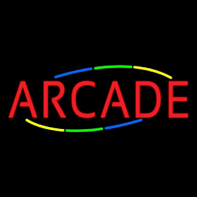 Multicolored Deco Style Arcade Neon Skilt