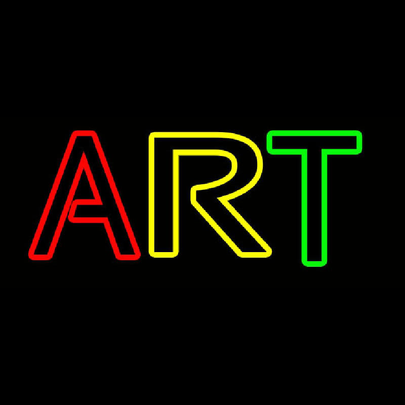 Multicolored Double Stroke Art 1 Neon Skilt