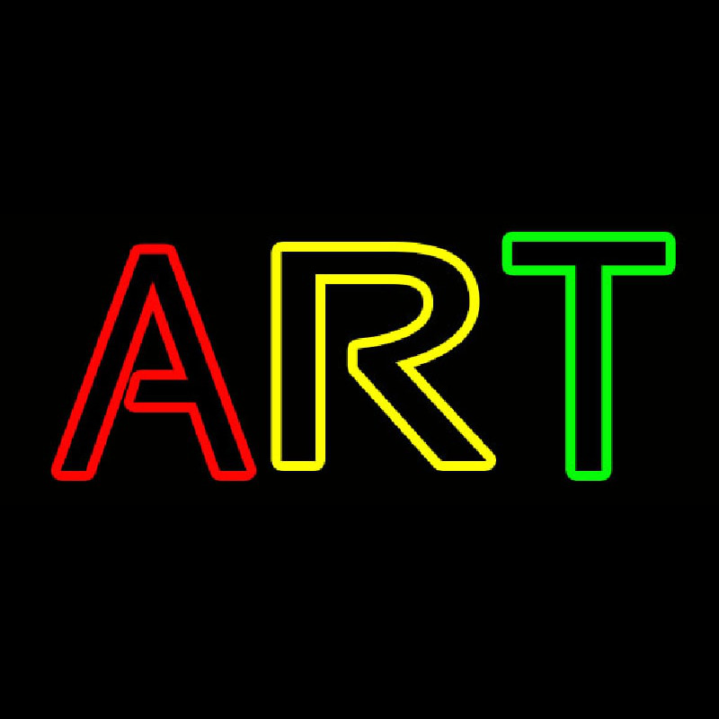 Multicolored Double Stroke Art Neon Skilt