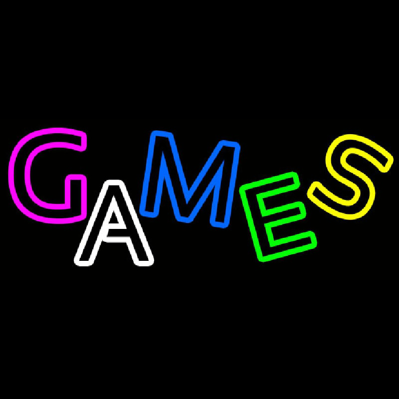 Multicolored Games Neon Skilt