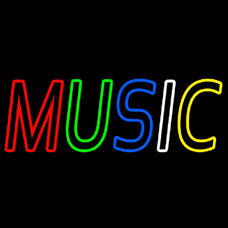 Multicolored Music Neon Skilt