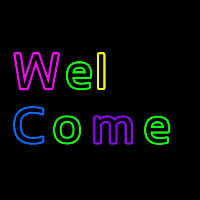 Multicolored Welcome Neon Skilt