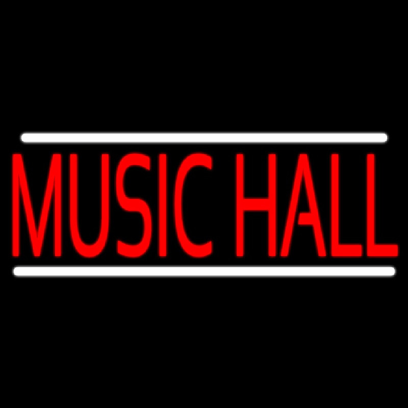 Music Hall White 1 Neon Skilt