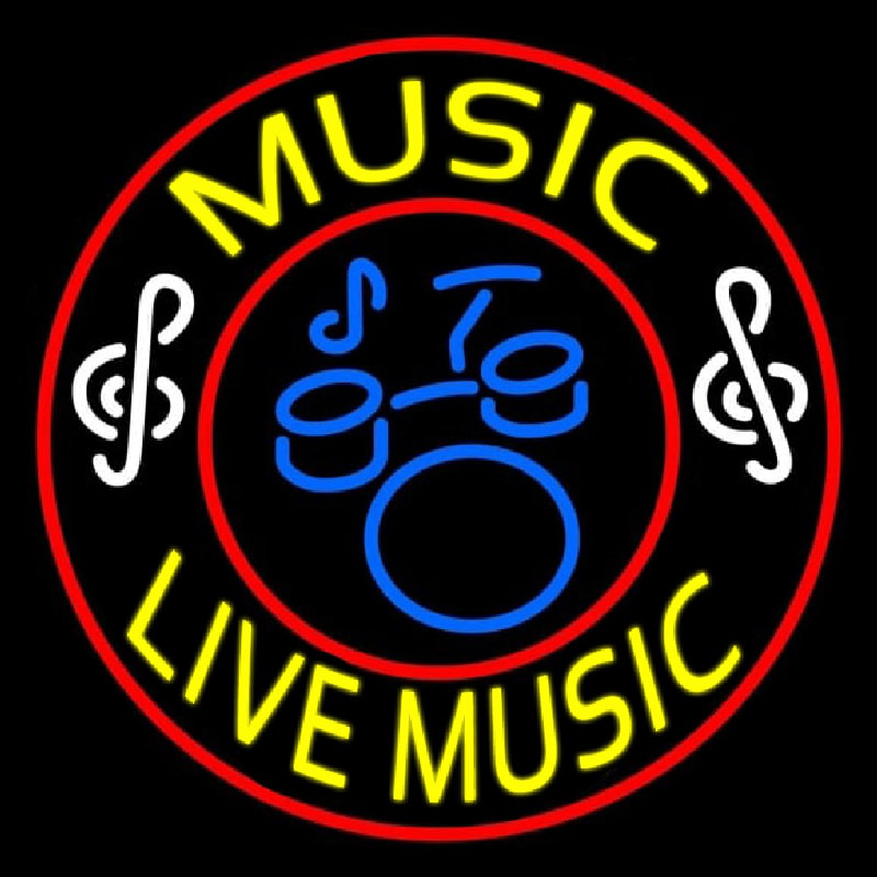 Music Live Neon Skilt