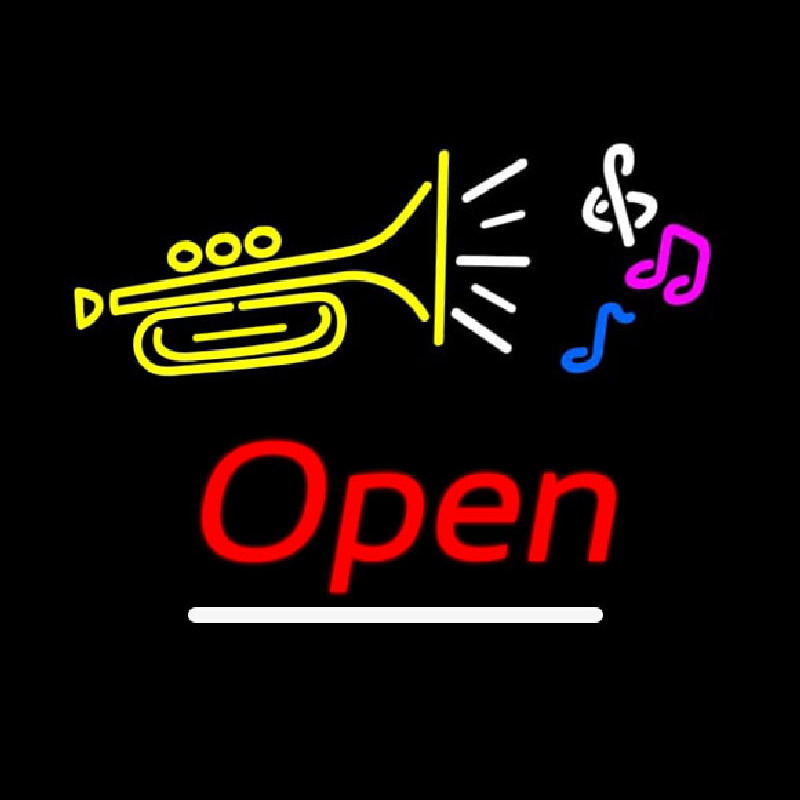 Music Logo Open Neon Skilt