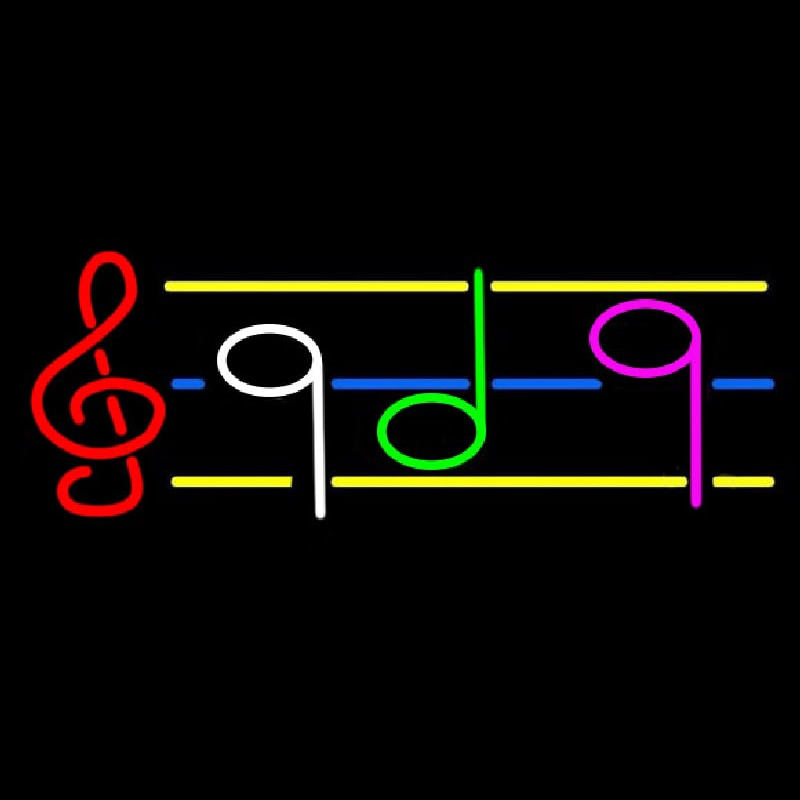 Musical Notes Neon Skilt