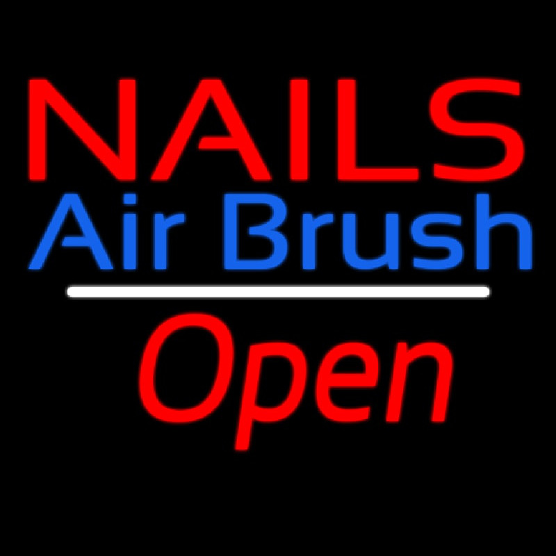 Nails Airbrush Open White Line Neon Skilt