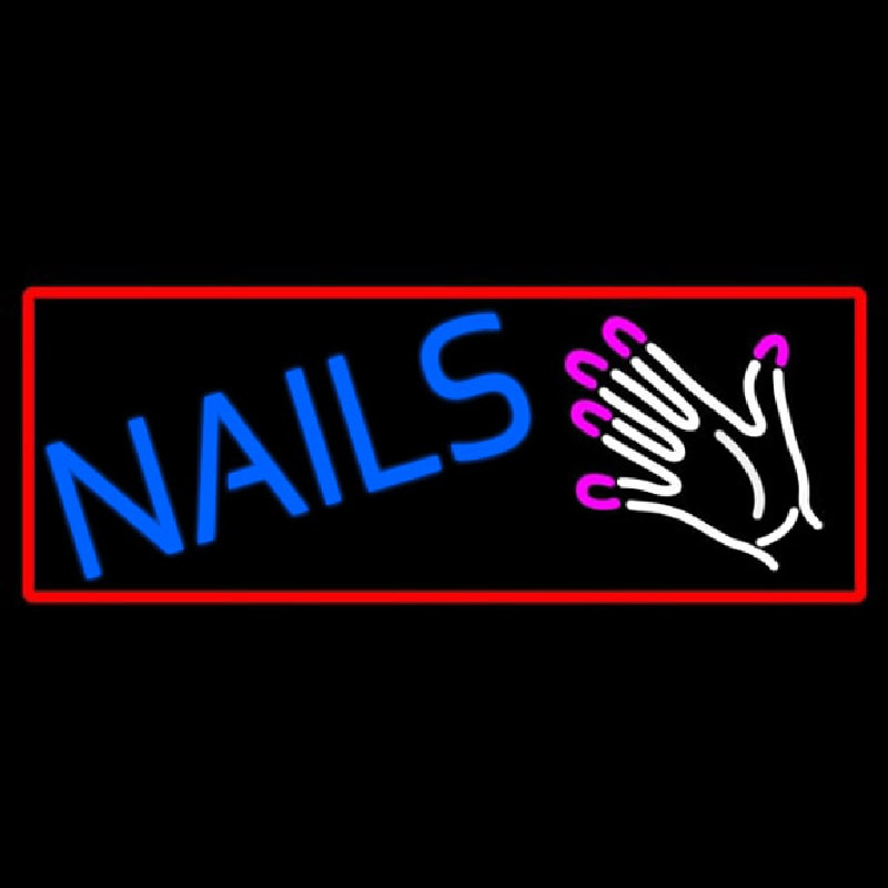 Nails With Hand Logo Neon Skilt