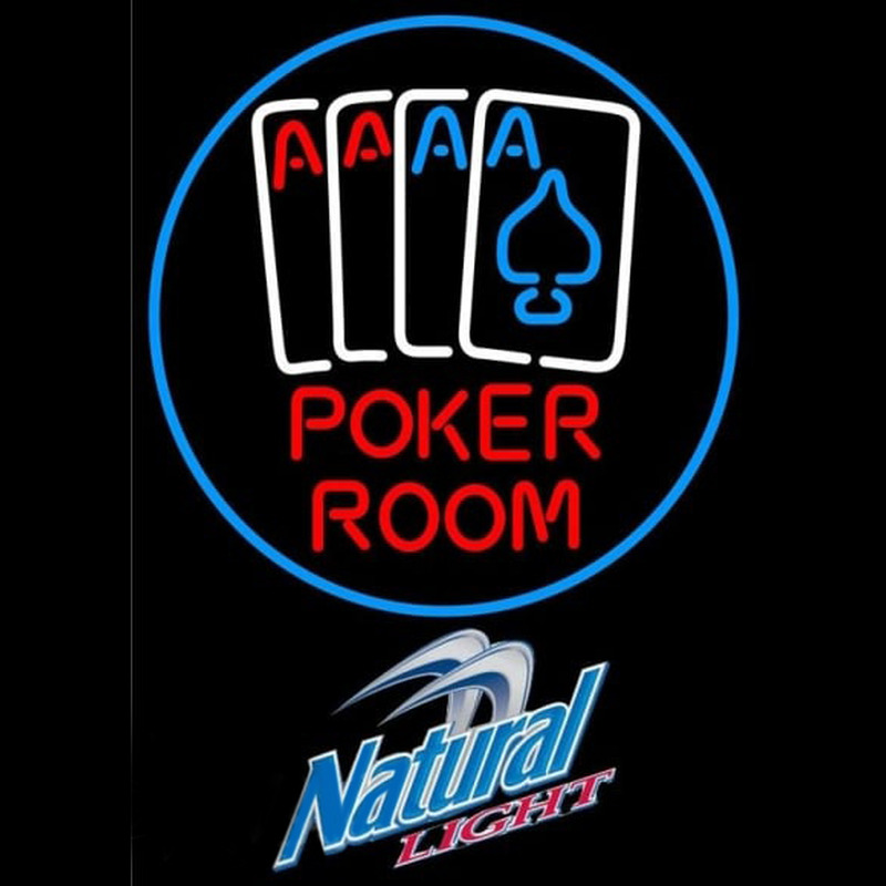 Natural Light Poker Room Beer Sign Neon Skilt