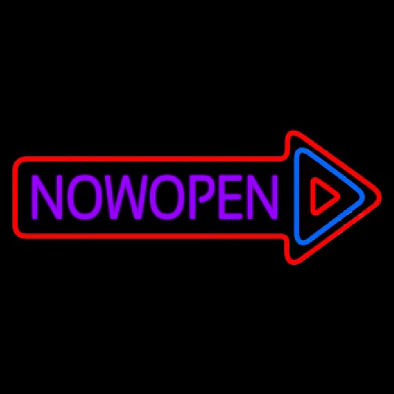 Now Open With Multicolor Arrow Neon Skilt