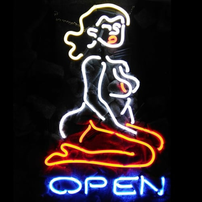 OPEN LIVE NUDES Sexy Girl Neon Skilt