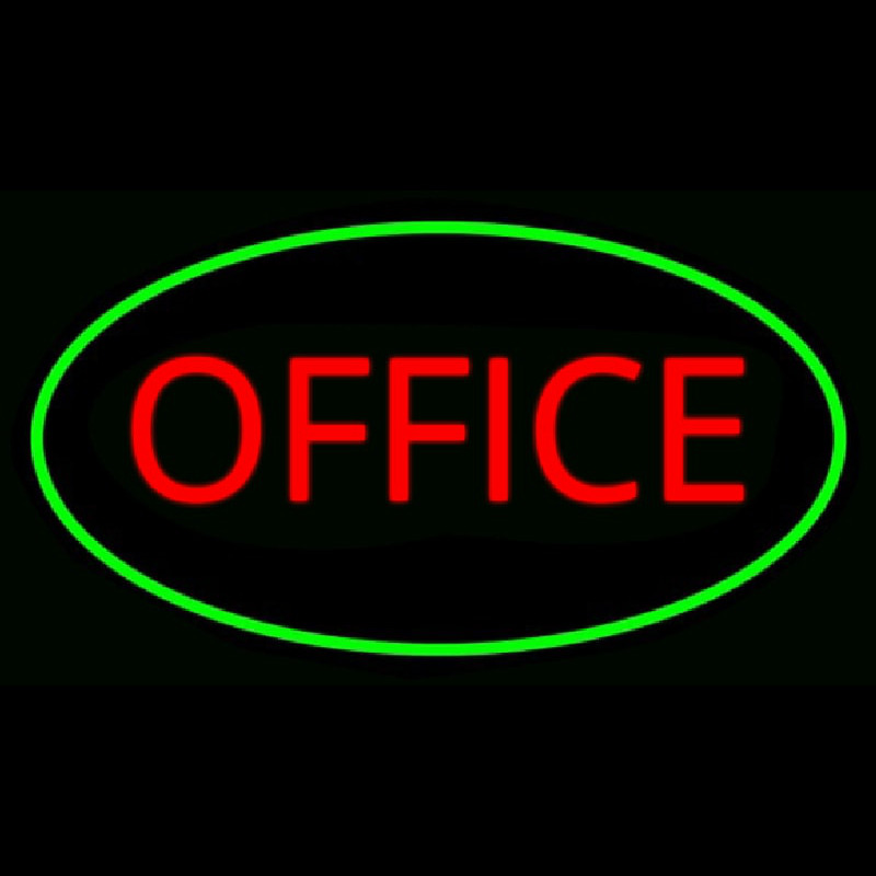 Office Oval Green Neon Skilt