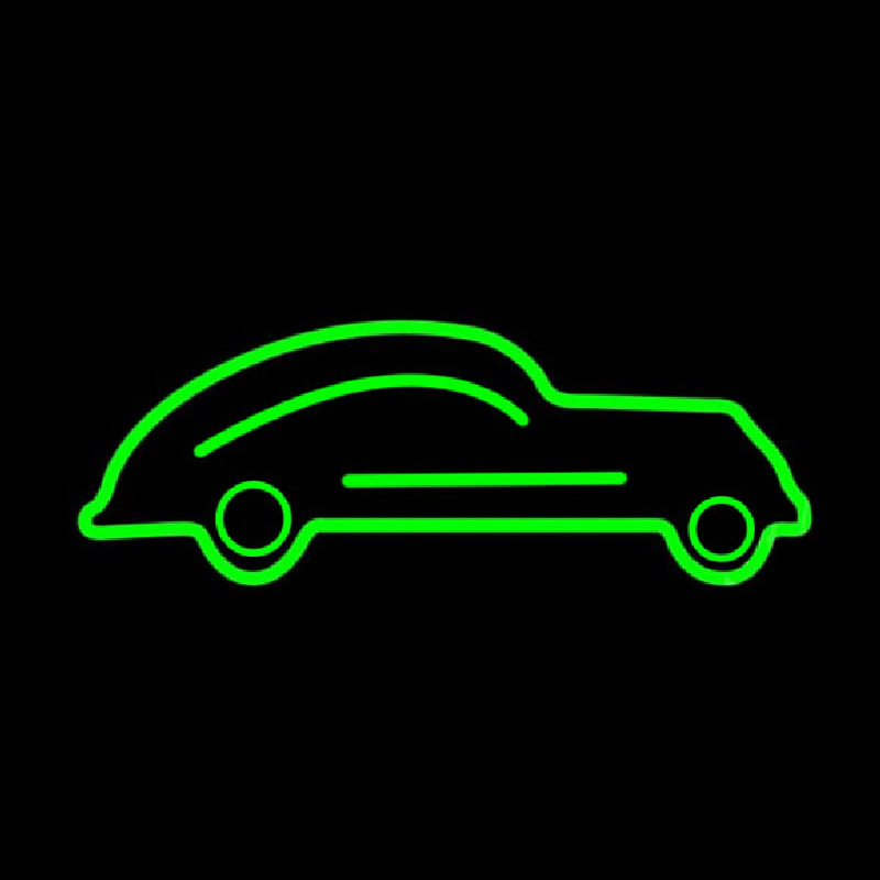 Old Green Car Neon Skilt