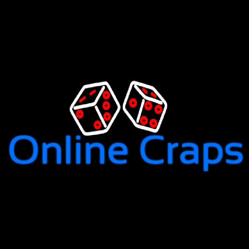 Online Craps 1 Neon Skilt