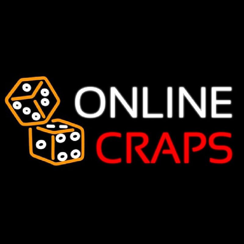 Online Craps Neon Skilt