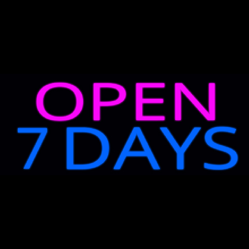 Open 7 Days Neon Skilt