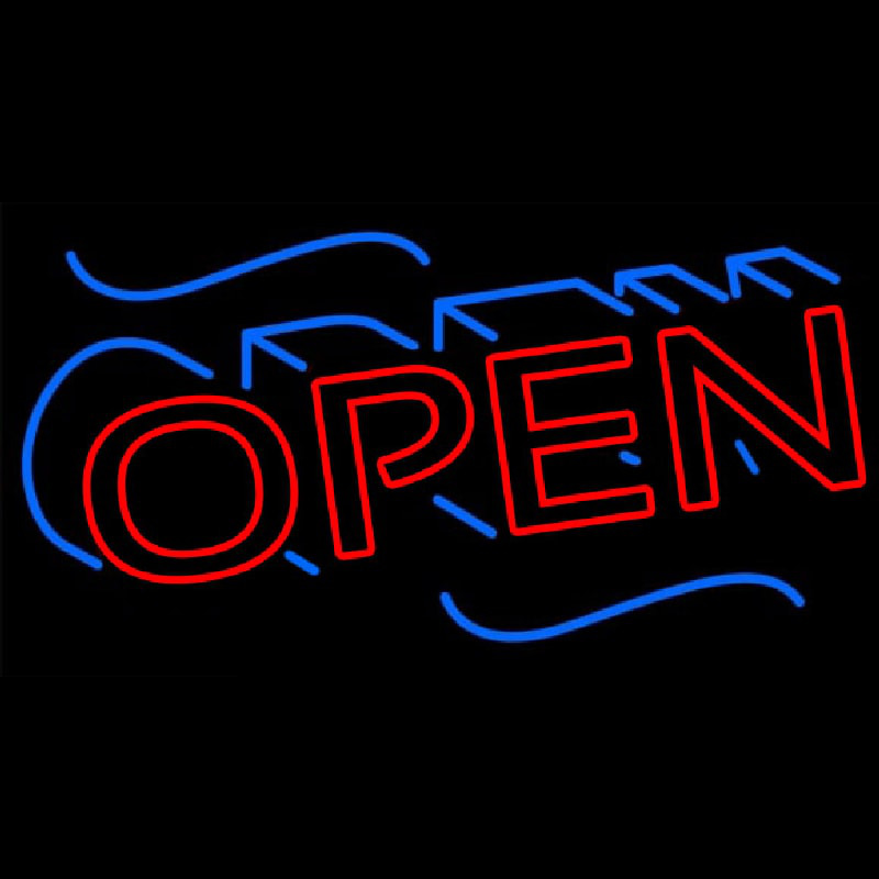 Open Block Neon Skilt