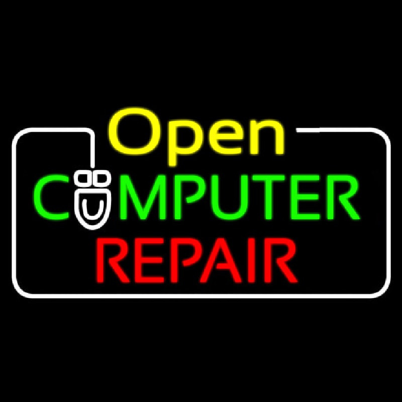 Open Computer Repair Neon Skilt