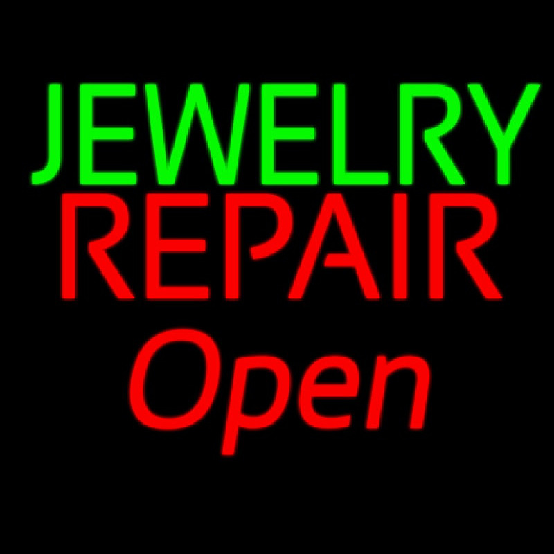 Open Jewelry Repair Neon Skilt