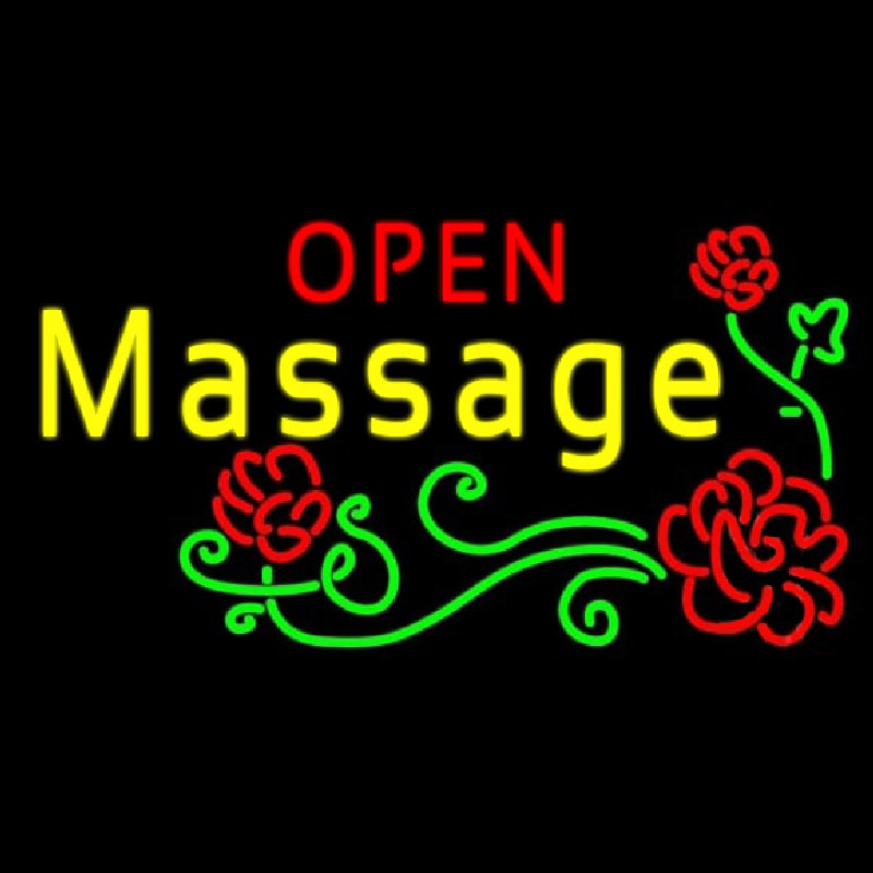 Open Massage Neon Skilt