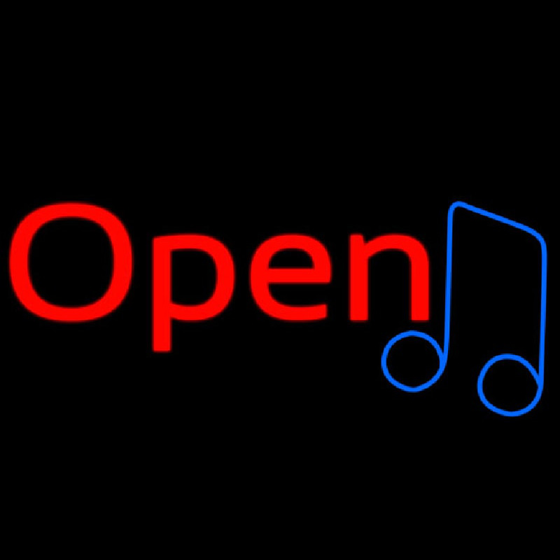 Open Music Neon Skilt