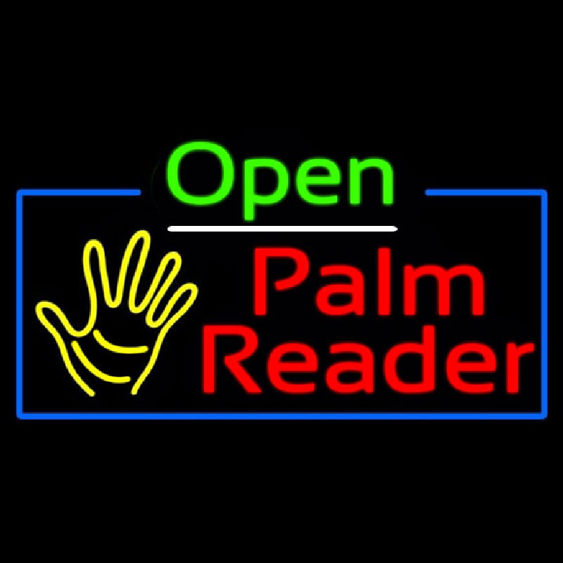 Open Palm Reader Neon Skilt