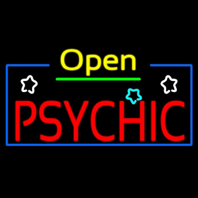 Open Psychic Neon Skilt