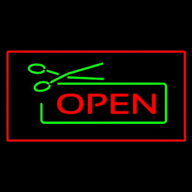 Open Rectangle Red Neon Skilt