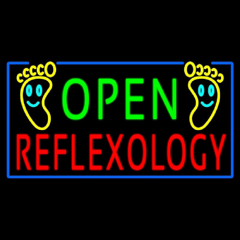 Open Refle ology Neon Skilt