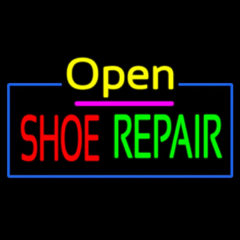 Open Shoe Repair Neon Skilt