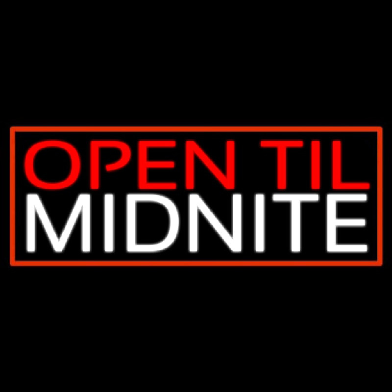 Open Till Midnight Neon Skilt