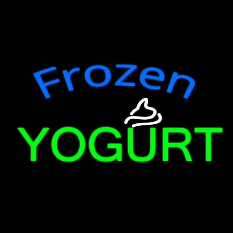 Oval Blue Green Frozen Yogurt Neon Skilt