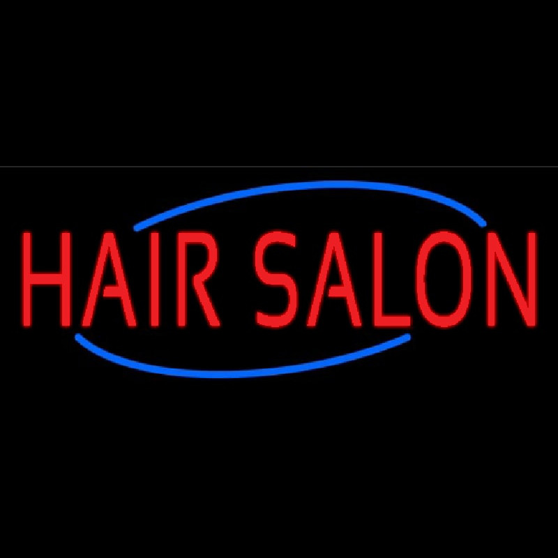 Oval Hair Salon Neon Skilt