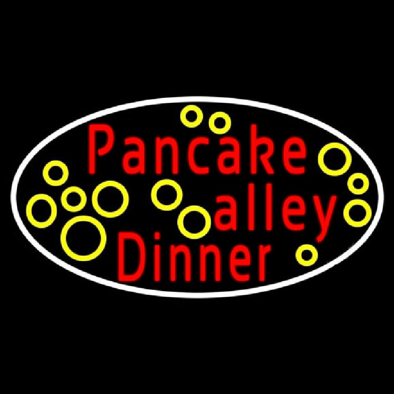 Oval Pancake Alley Dinner Neon Skilt