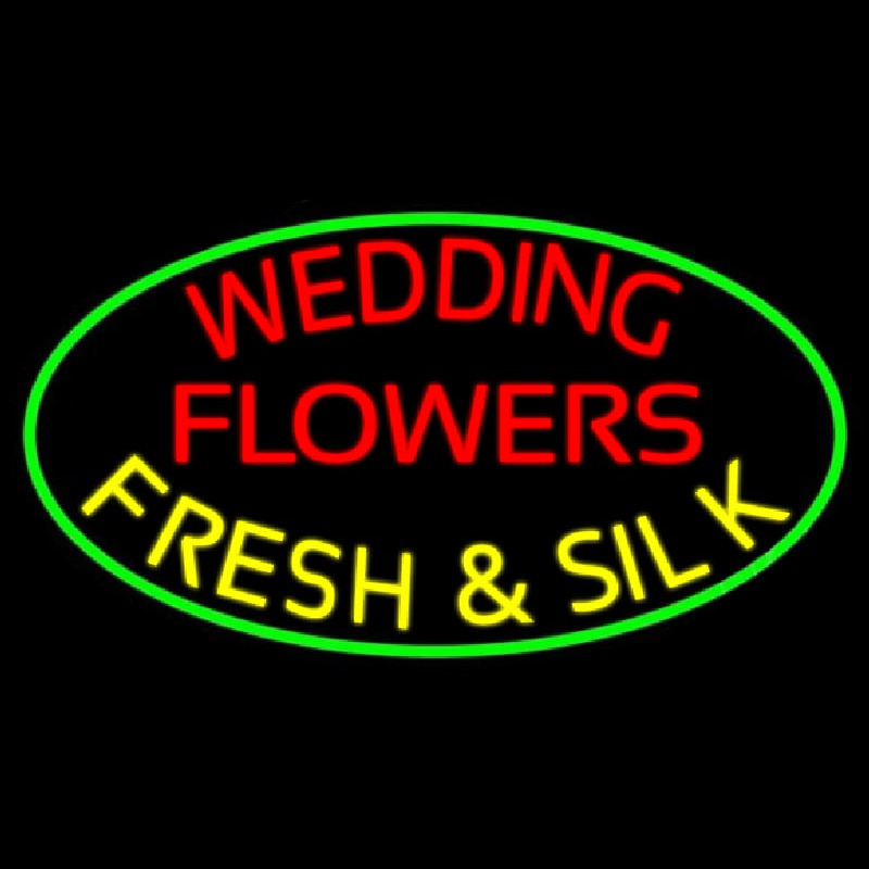 Oval Wedding Flowers Neon Skilt