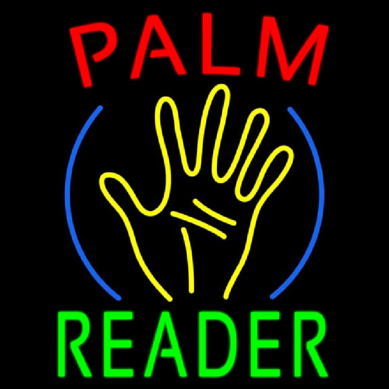 Palm Reader Hand Logo Neon Skilt