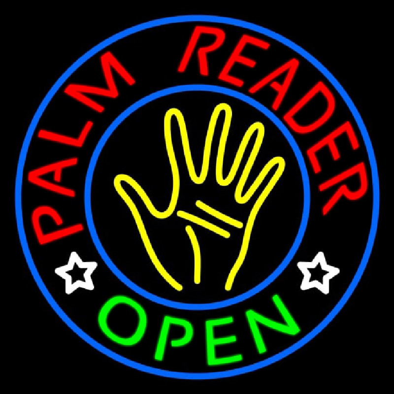 Palm Reader Open Circle Neon Skilt