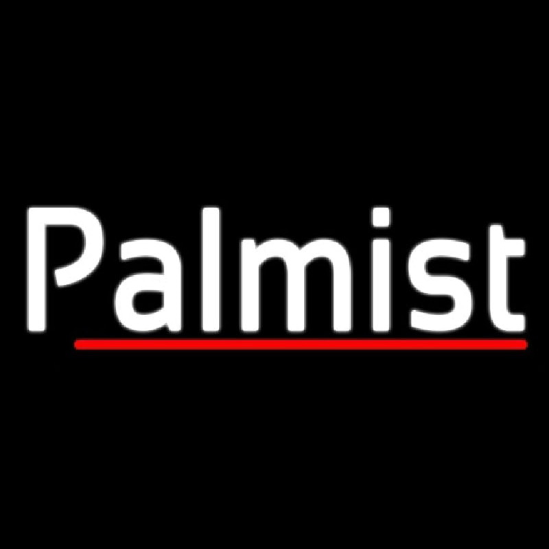 Palmist With Red Line Neon Skilt