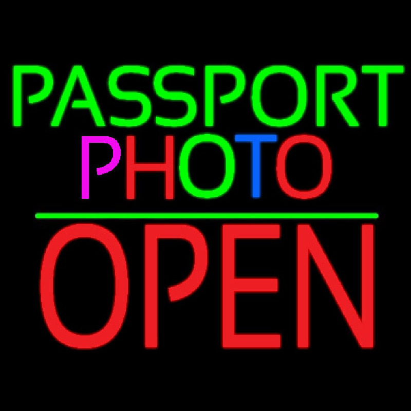 Passport Multi Color Photo With Open 1 Neon Skilt