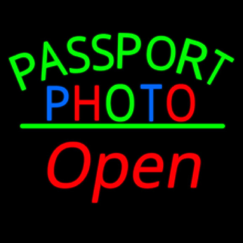 Passport Multi Color Photo With Open 2 Neon Skilt